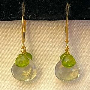 14K Yellow Gold and Multi-Gemstone Briolette Earrings